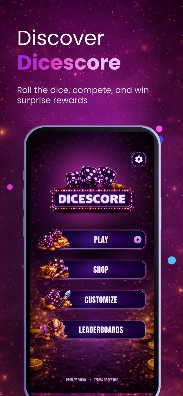 Dicescore Oyun Ana Ekranı